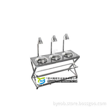 Mobile Chafer Station with Buffet Heat Lamp Heater